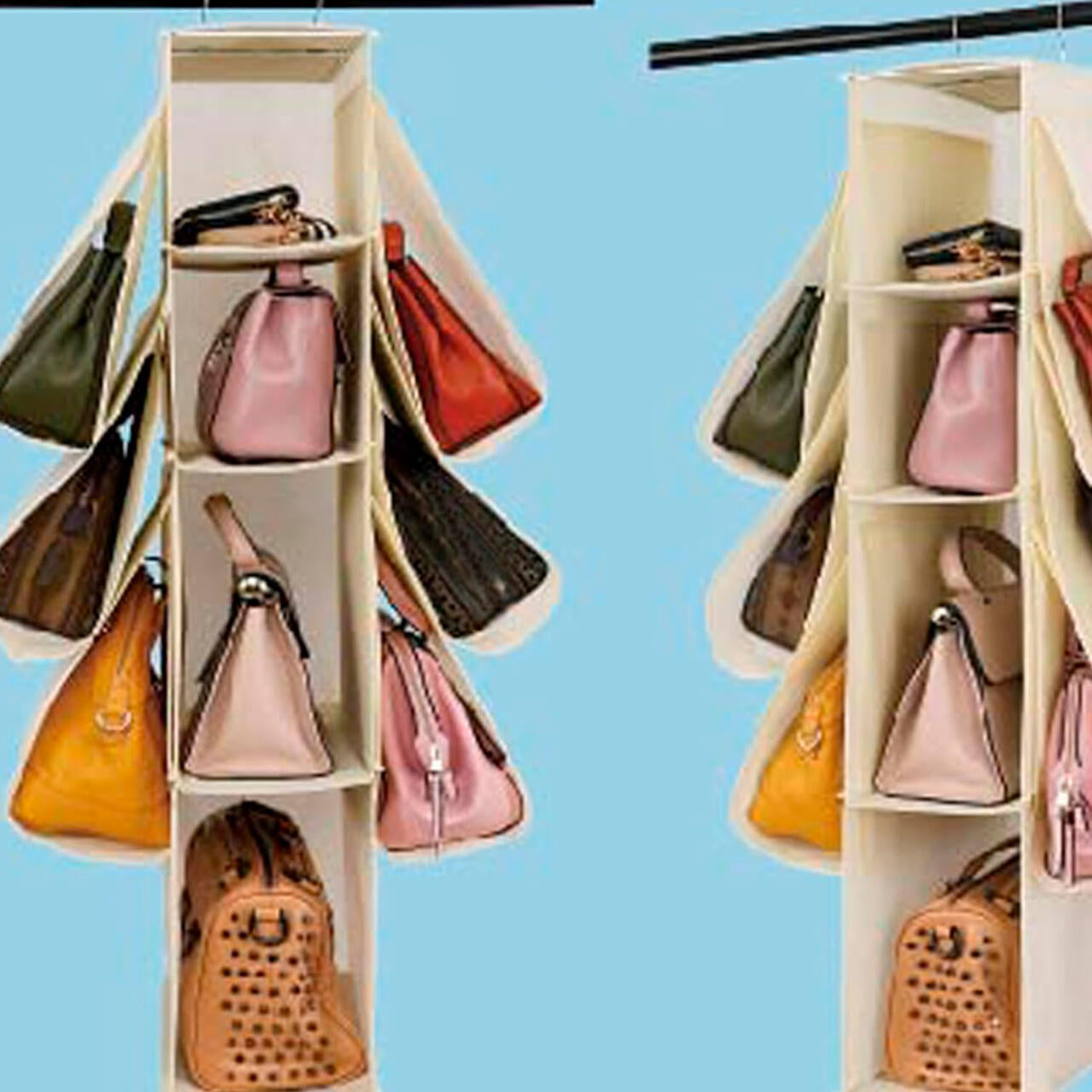 Organizador Colgante del Armario 10 Bolsos Ahorro De Espacio Plegable
