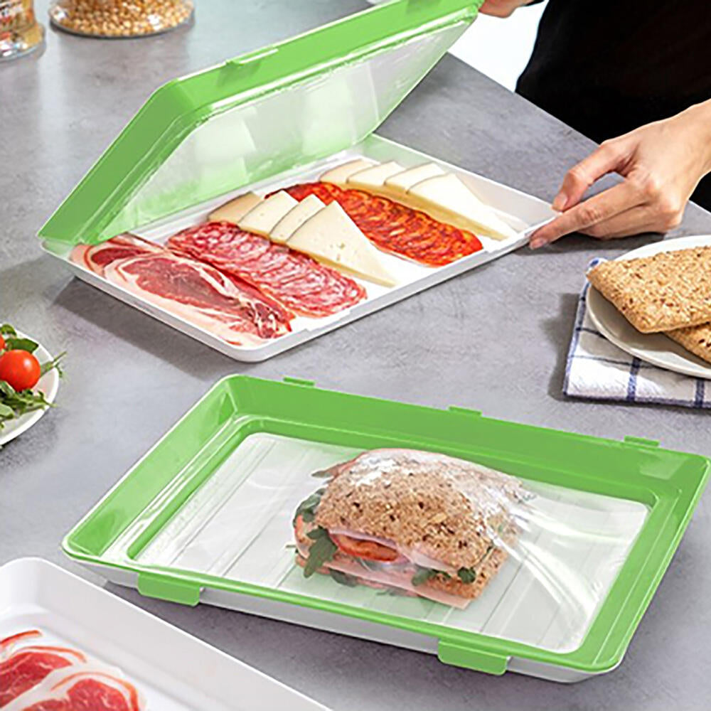 Pack 9 Bandejas De envasado Semi Vacío Apilable Conservación De Alimentos
