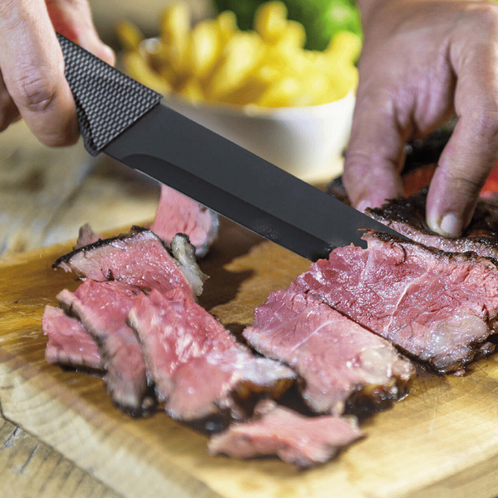 Cuchillos de Cocina Profesionales y Pelador 6 Piezas Antiadherente de Acero Inoxidable Negro